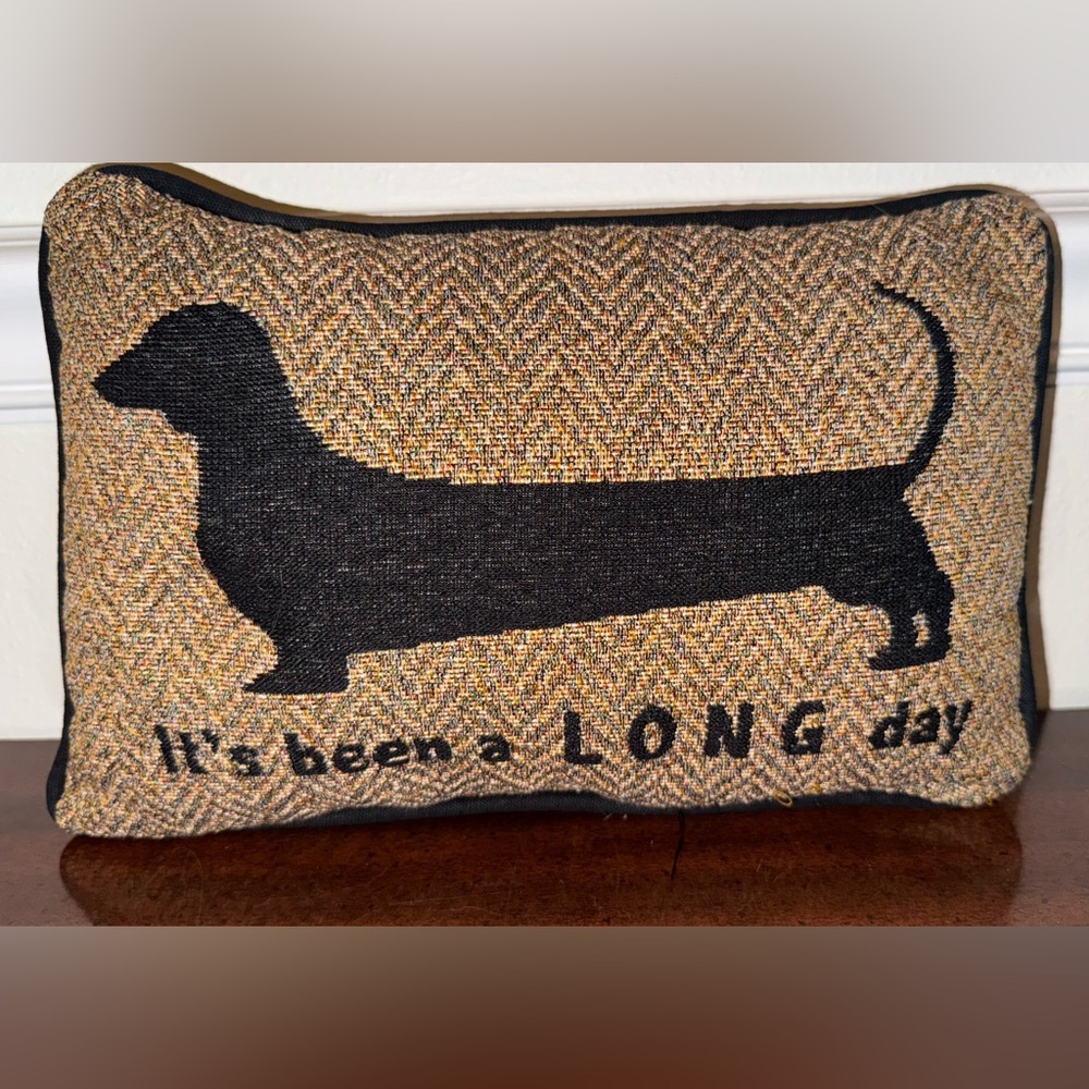 “It’s Been a LONG Day” Dachshund Decorative Pillow